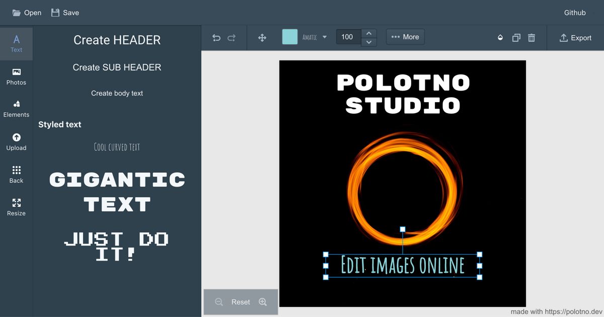 Polotno Studio - Make graphical designs